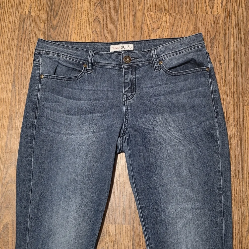 Women’s Guess Ankle Zip Jeans Size 31 Cropped Blue Designer Denim D53 - Picture 4 of 8